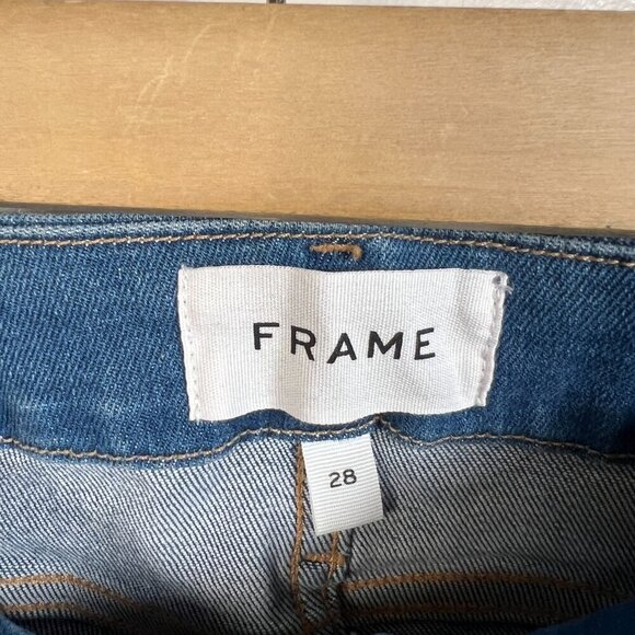 Frame Le Crop Mini Boot Jeans Womens Size 28 High Rise Blue Medium Wash Denim - Picture 3 of 10